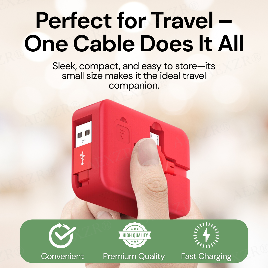 Three-in-One Charging Cable Roll
